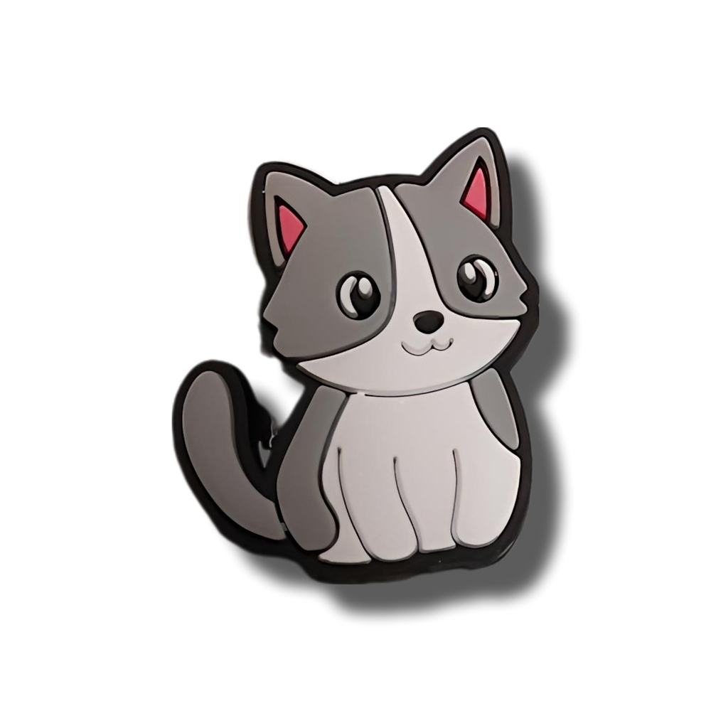 💖 3 Charms for $9💖 Cute Gray Cat Kitty Croc Jibbitz Charm